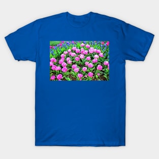 Fancy Pink Tulips with Grape Hyacinths T-Shirt
